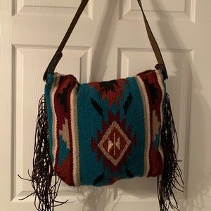 Tooled Leather Saddle Bag